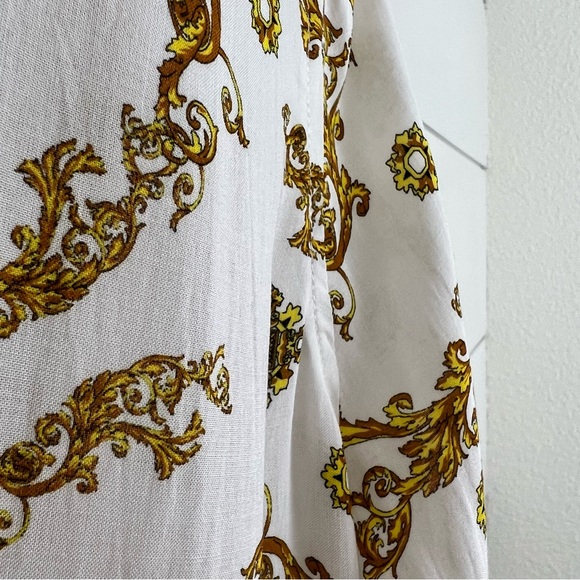 NEW L’AGENCE XS Holly Slim Long Sleeve Blouse Ivory Gold - Picture 5 of 14